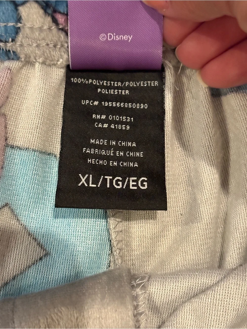 Lilo & Stitch Pajama Set Soft Gray and Blue Bittoms and Cotton T-shirt Size XL